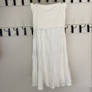 White Tiered Maxi Skirt - Lightweight Summer Skirt